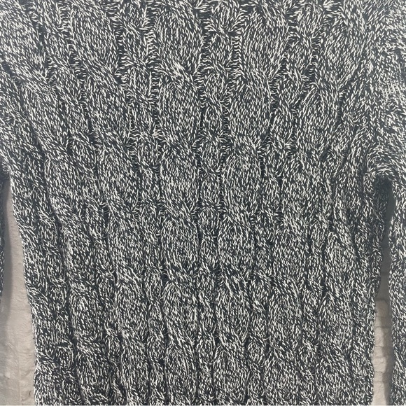 Lands' End Drifter Sweater Black Heather Cable Knit Crewneck Pullover XS - Picture 6 of 16